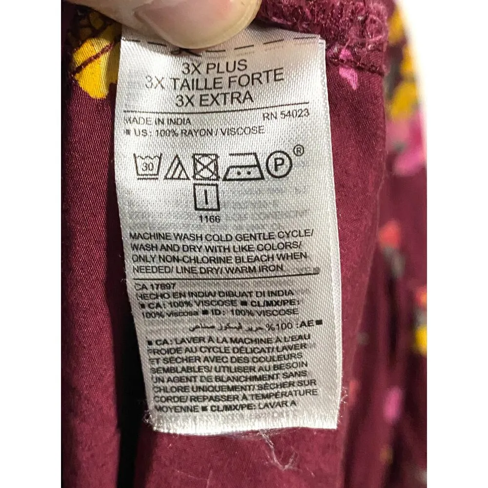 Old Navy Womens Plus 3X Purple Floral A Frame Swing Dress Lined Waist Defined - Image 8