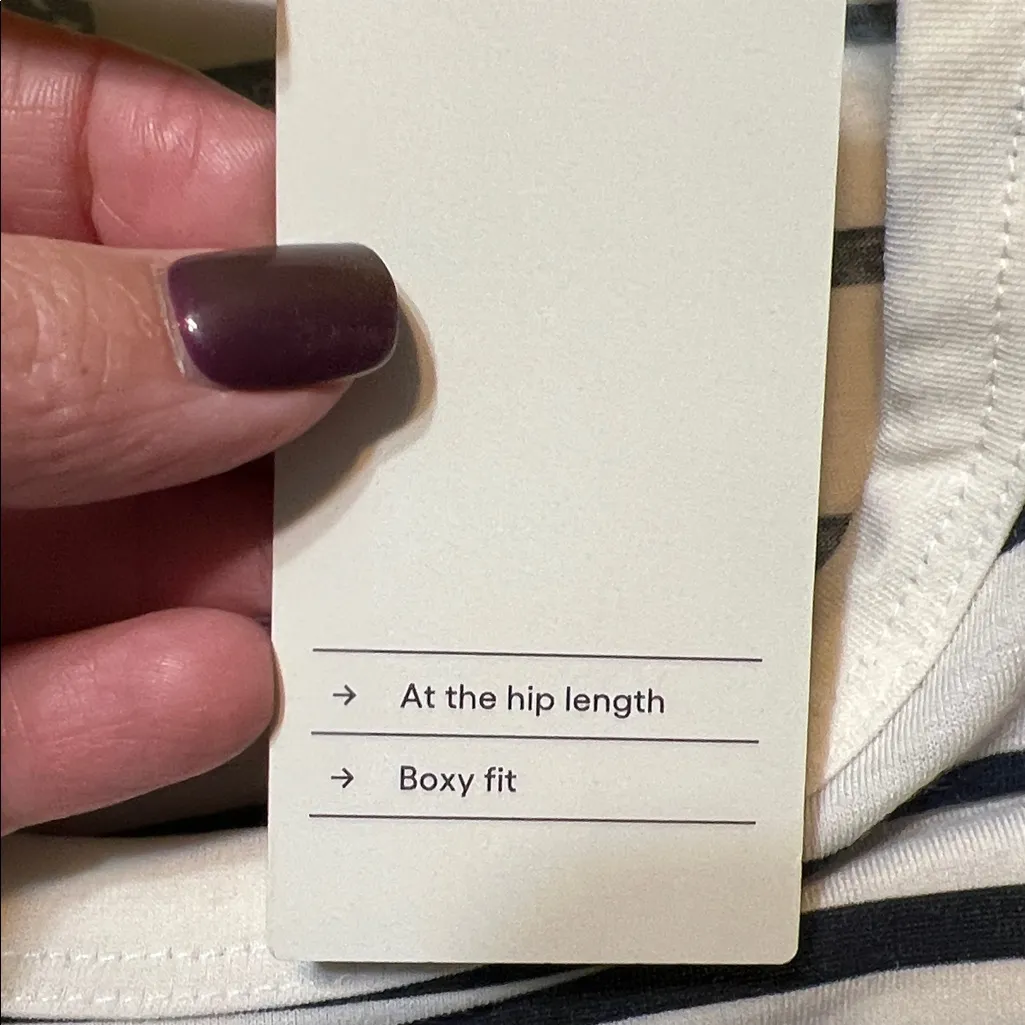 All in Motion Black and White Striped Short Sleeve Tee - Image 9