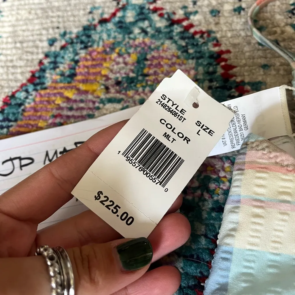 NWT Polo Ralph Lauren bikini set Plaid L White Size L - Image 8