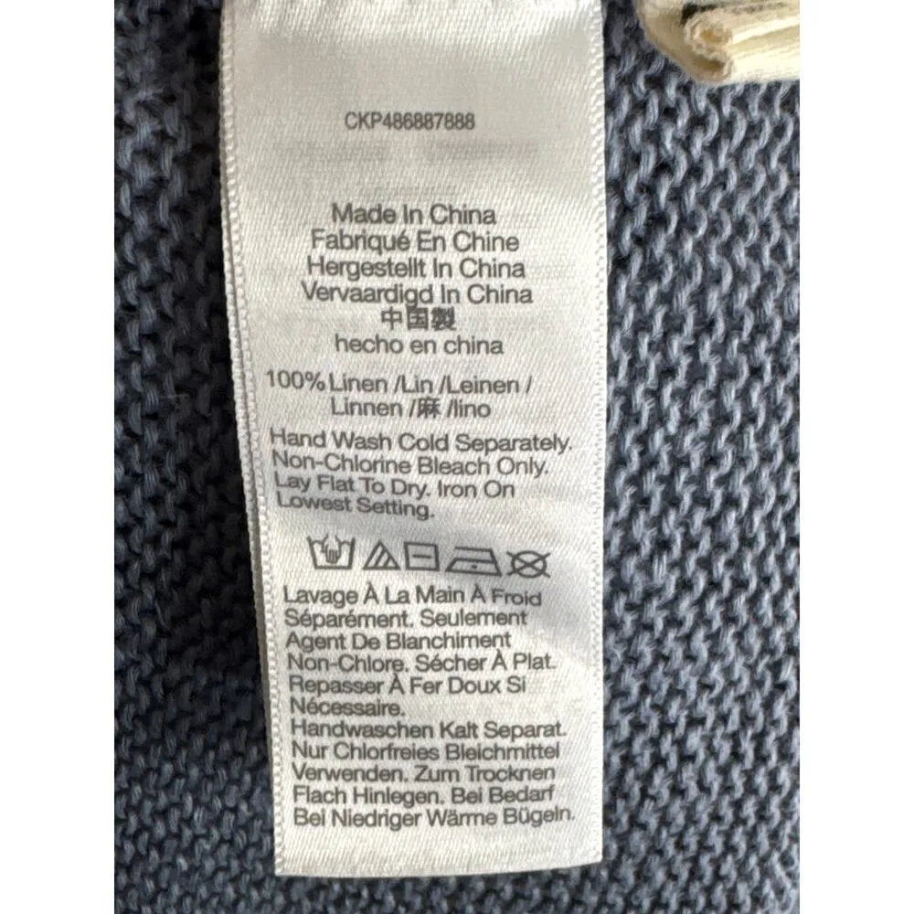 Madewell Linen Drop Shoulder Sweater in Blue Jay Size Medium NWT Coastal Drapey Blue - Image 8