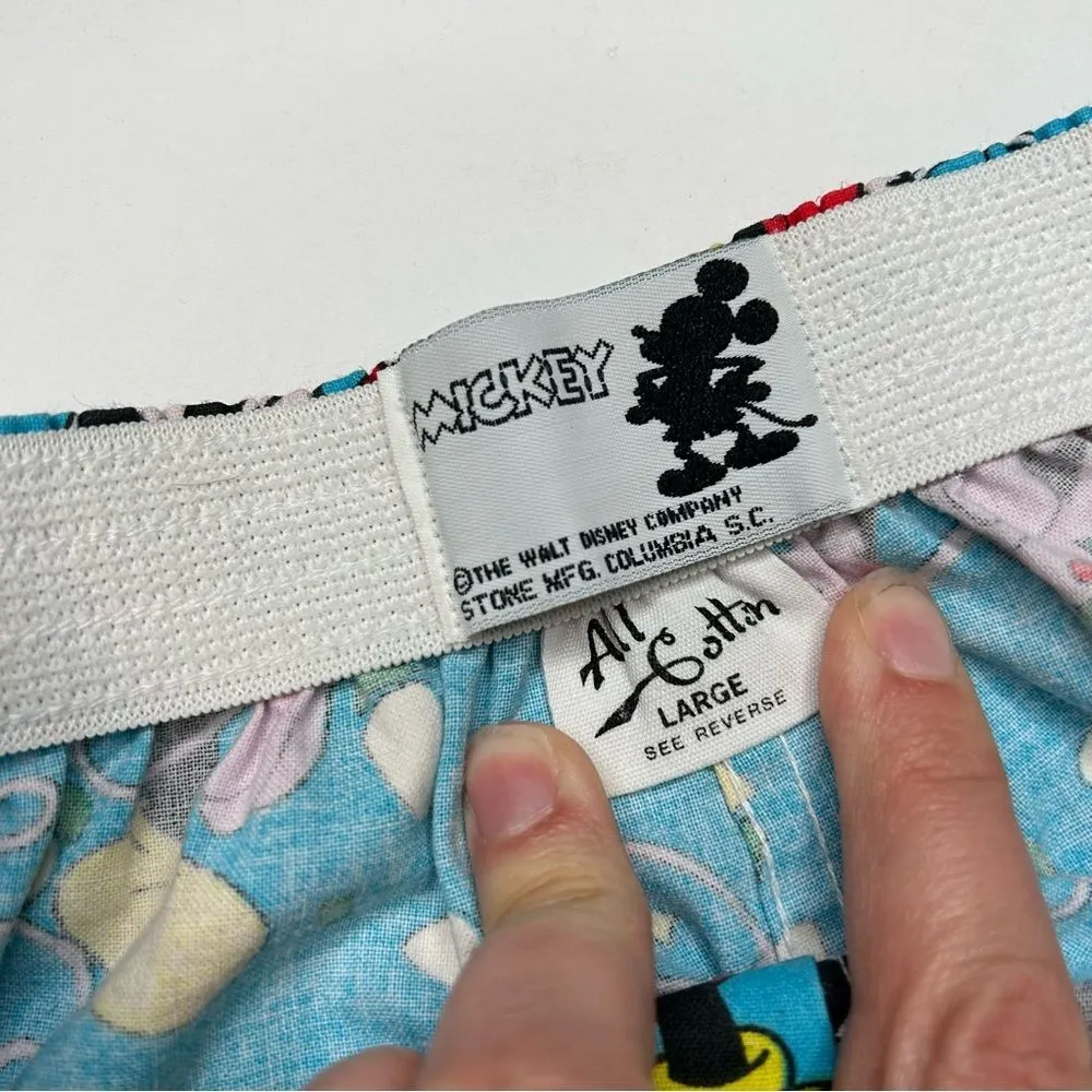 Vintage Disney Mickey Mouse Christmas Blue boxer sleep Shorts all cotton large - Image 6