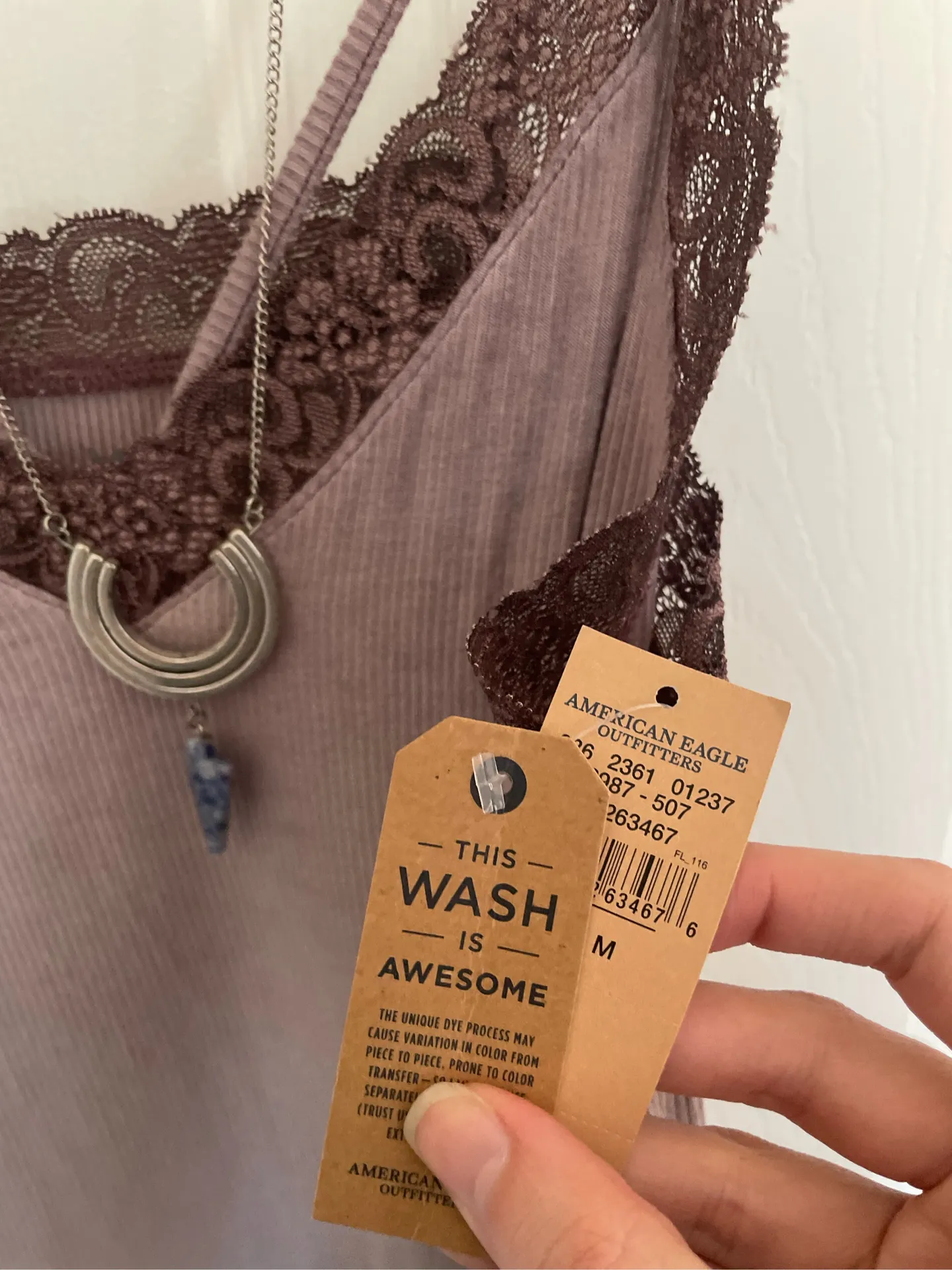 AEO Soft & Sexy Ribbed Lace Trim Cami Blouse - Image 6