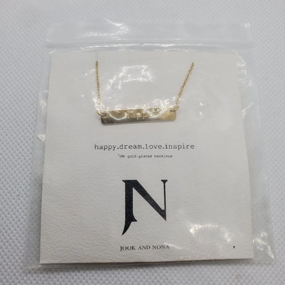 NWT Jook & Nona 18 Karat Gold Plated Happy Necklac - Image 2