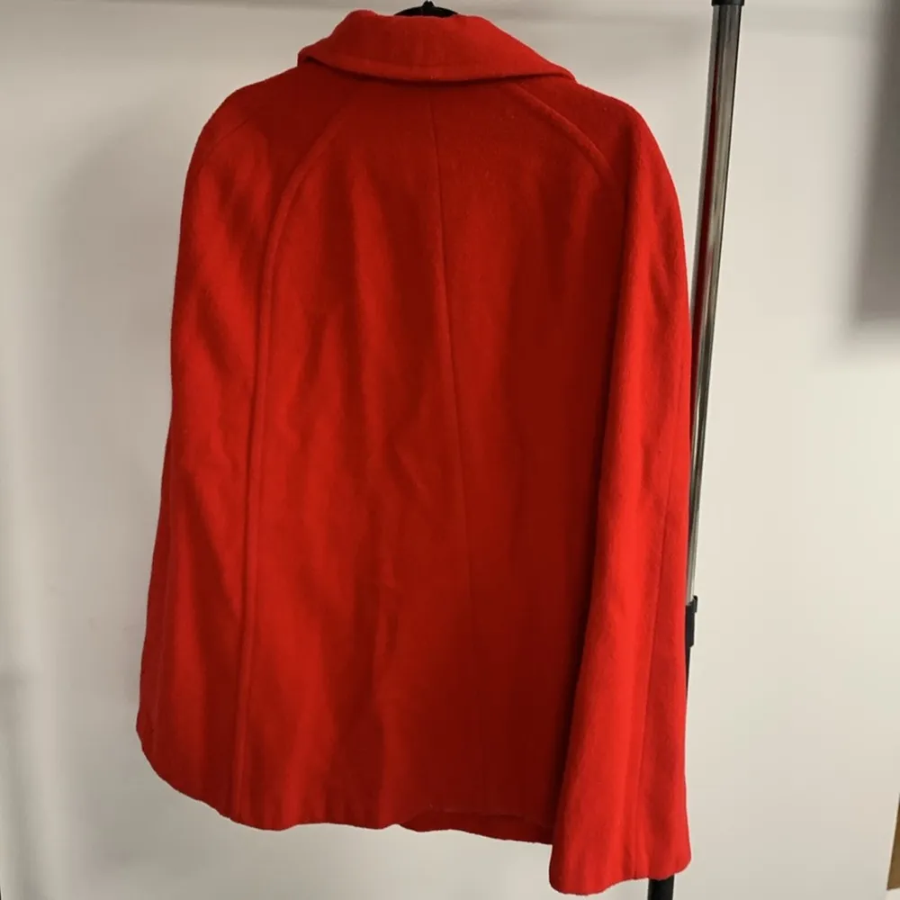 Vintage Red Wool Cape OS Size M - Image 6