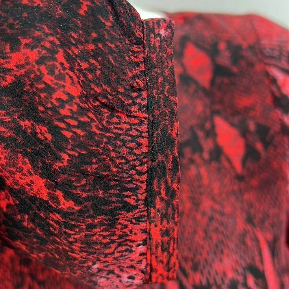 BB Dakota red black animal print long sleeve dress - Image 3