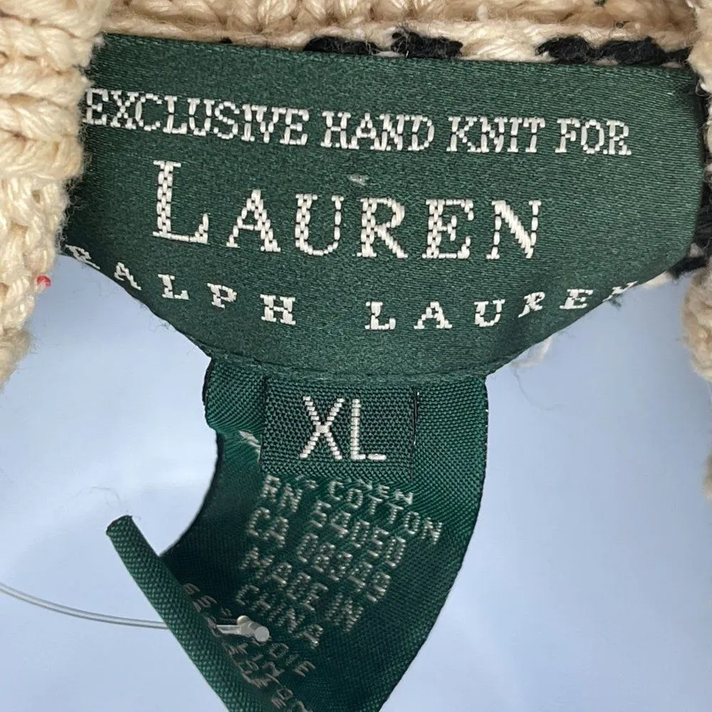 Vintage Nordic Fair Isle Ralph Lauren Novelty Turtleneck Hand Knit Sweater XL - Image 7