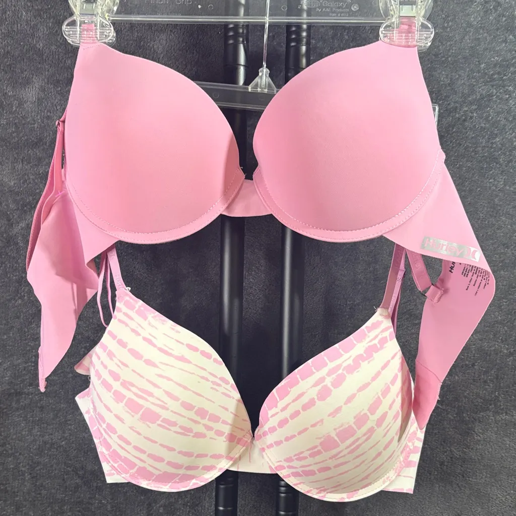 Hurley  Pink and White Women's Bra Set Sz 38C - Image 13
