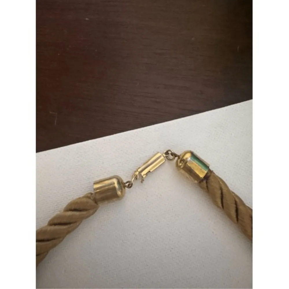 Vintage Women's Chunky Brown Twisted Rope Matinee Necklace Western Equestrian - Image 4