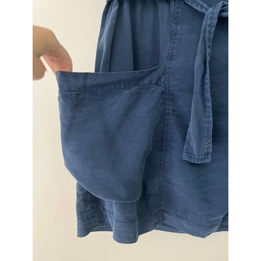 NWT Anthropologie Amadi Nantes Blue Tencel Belted Mini Skirt Sz Medium - Image 5