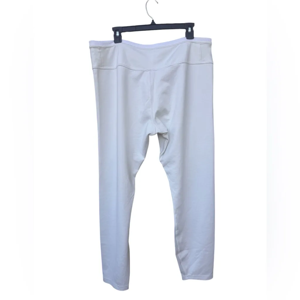 Nike Cotton Blend White Leggings 2X Stretch Casual Lounge Activewear - Image 2