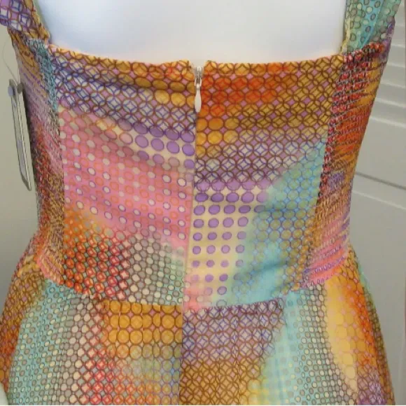 GUESS size 2 High Low Dress Colorful Polka Dot Hi-Low Formal NWT PROM - Image 6