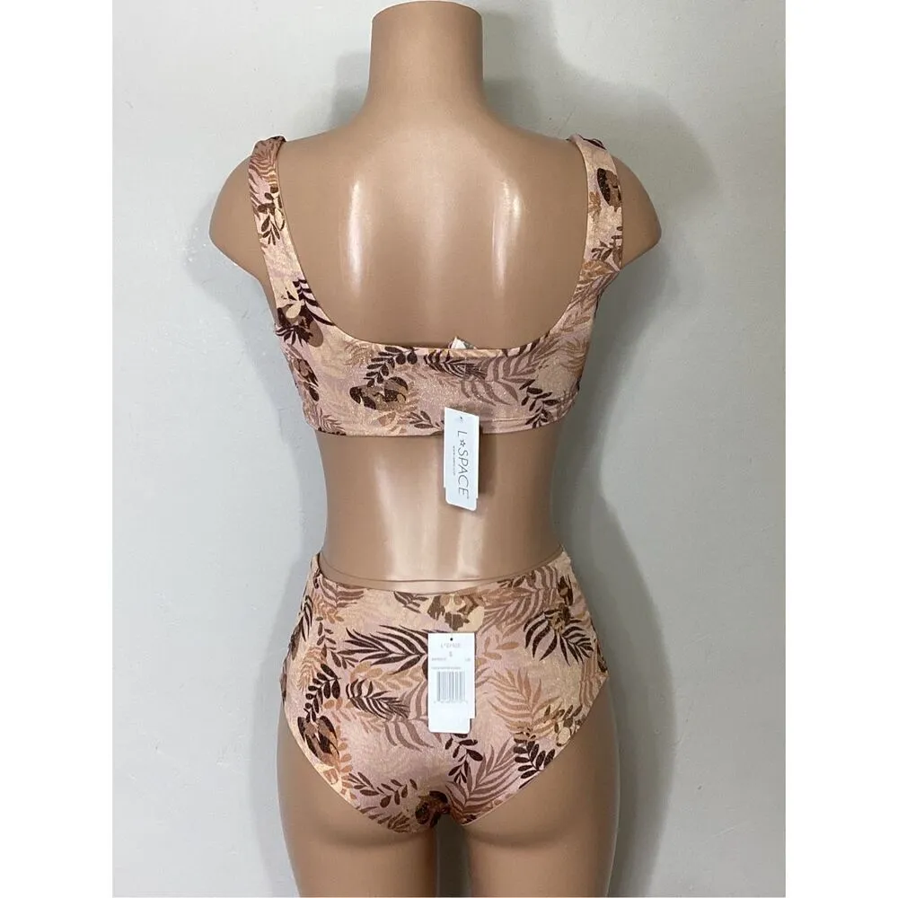 L*SPACE shimmer brown bikini set. Small. Retails $198 - Image 4