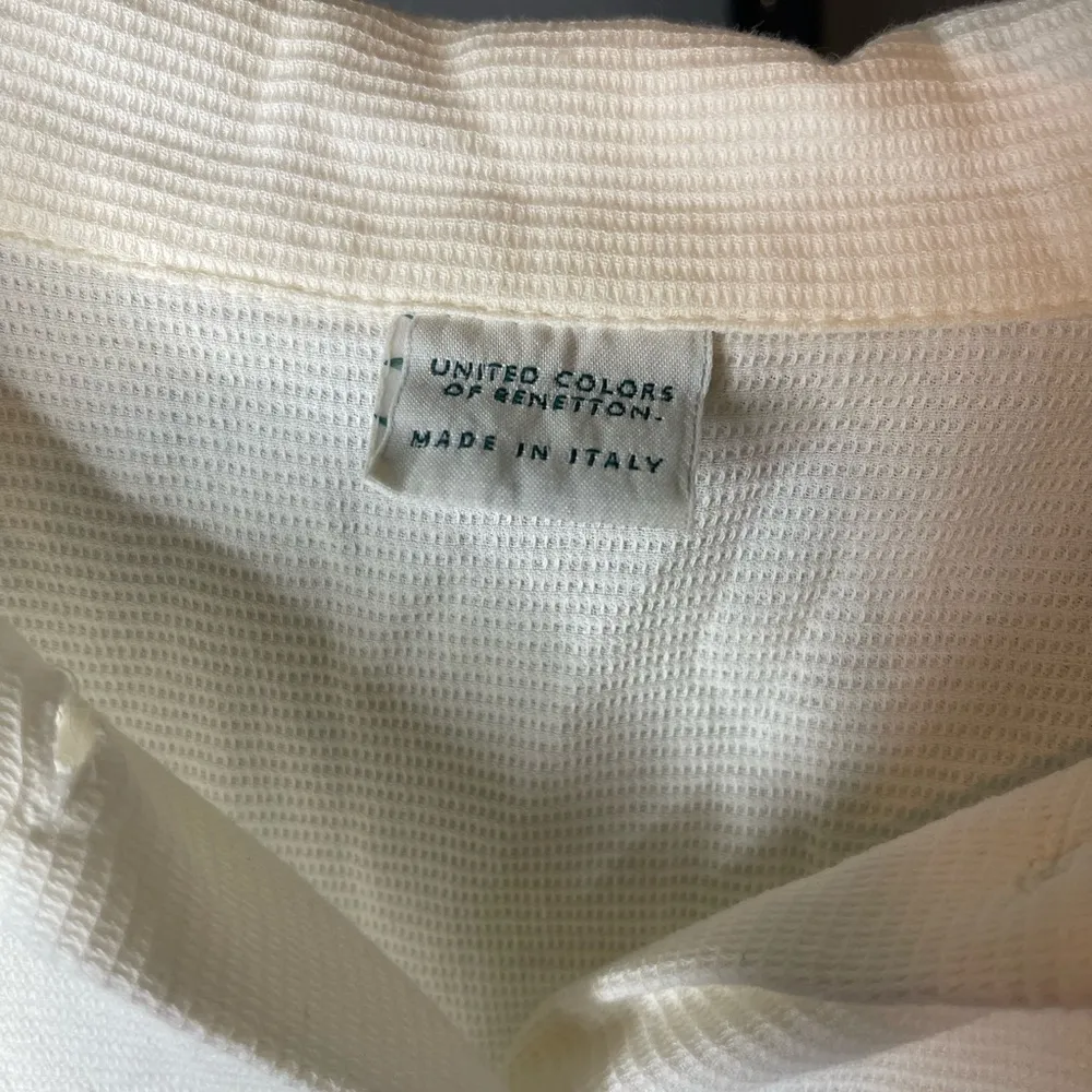 United Colors of Benetton Vintage Made in Italy White Collared Dress 46 - Image 4