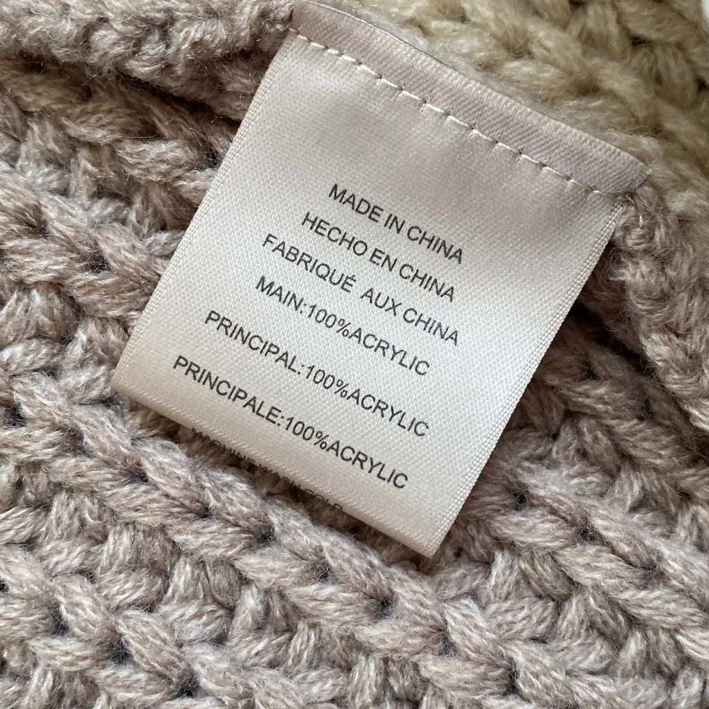 Porridge Anthropologie Open Knit Cocoon Cardigan Color Block Tan Size undefined - Image 5