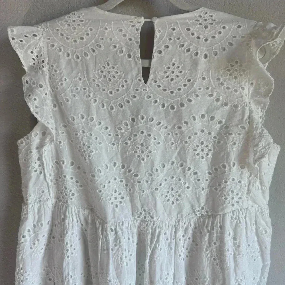 Amaryllis x Dani Austin Women’s White Eyelet Dress Boho Summer Picnic Size Large - Image 7