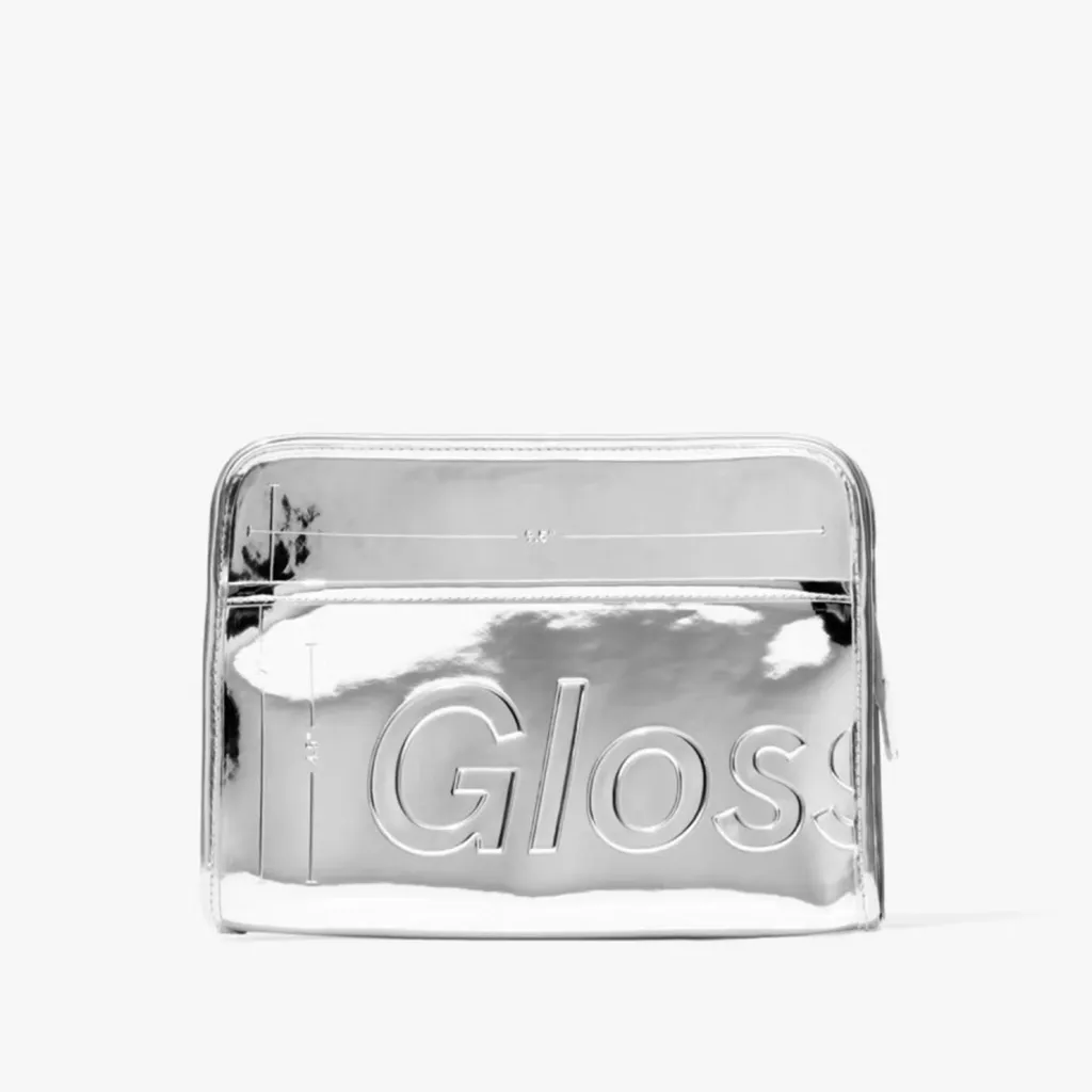 Glossier Chrome Beauty Bag nwt Silver - Image 13