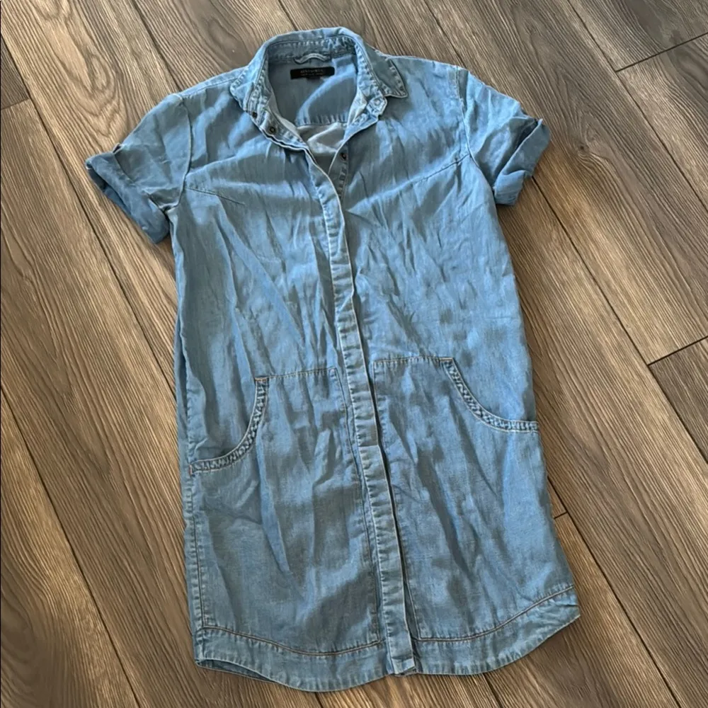 ALLSAINTS CALLA BAY SHIRT DRESS TENCEL/COTTON BLEND SIZE 4 - Image 3