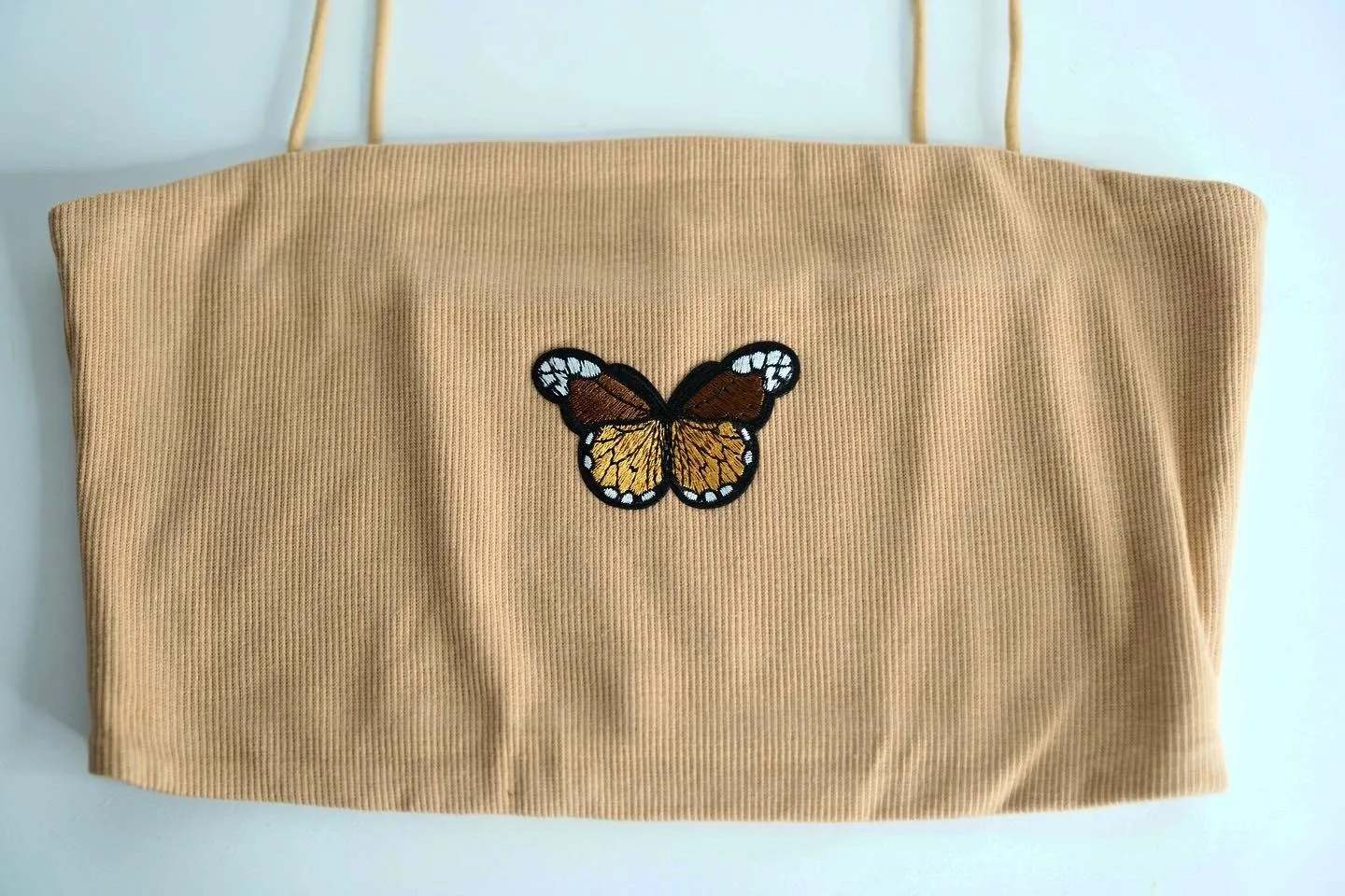 Butterfly Tan Crop Top - Image 2