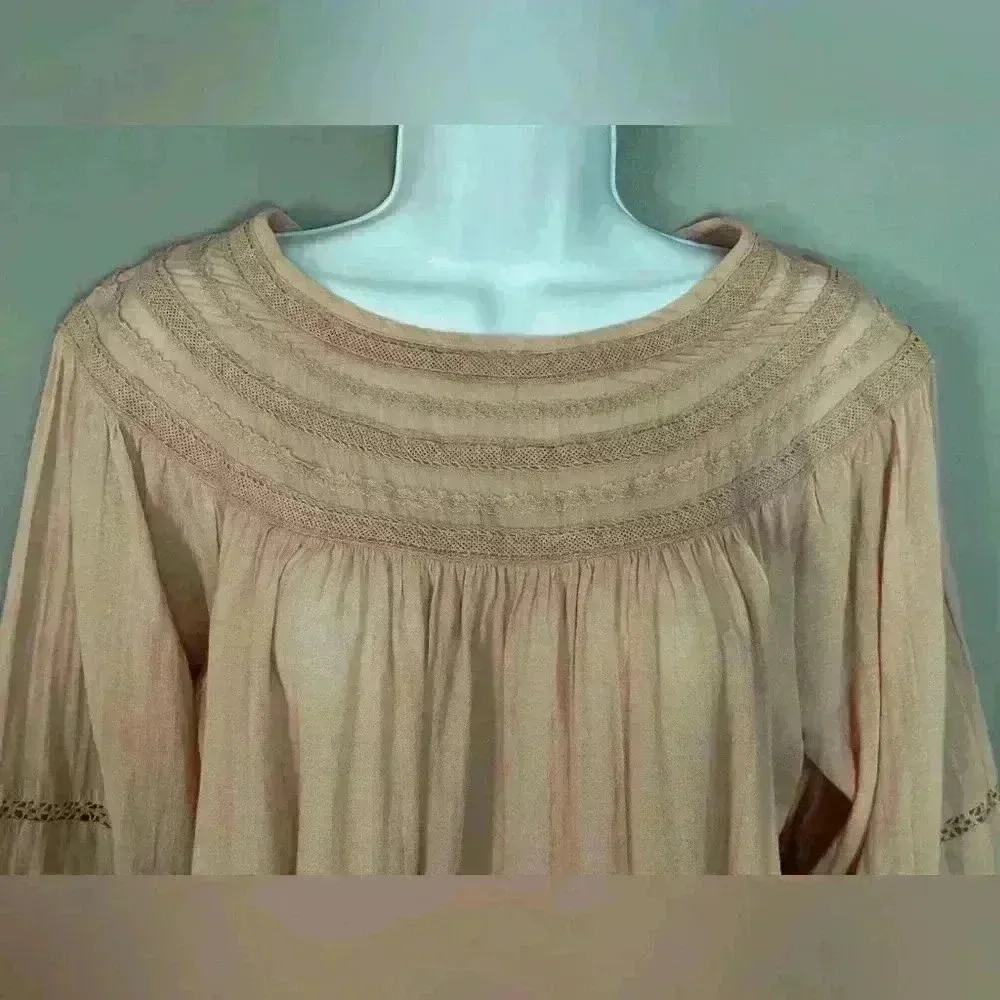Gap Smocked Lace-Trim Peasant Women's Blouse (331) - Image 8