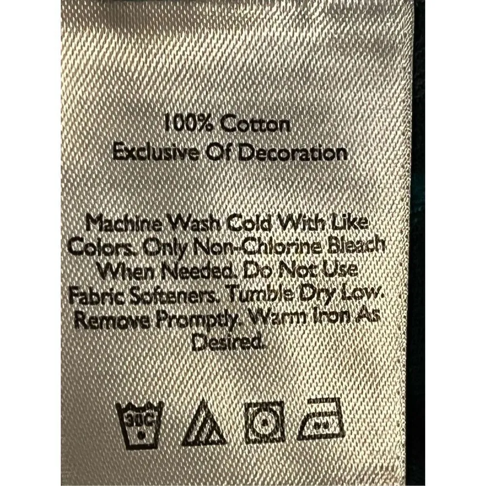 EDDIE BAUER Boyfriend Fit Flannel Shirt Button Up Green Plaid Women's Size Large - Image 4