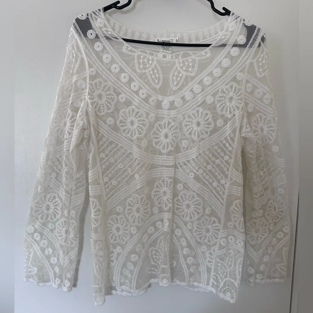 floral lace embroidered swim cover up - Image 4