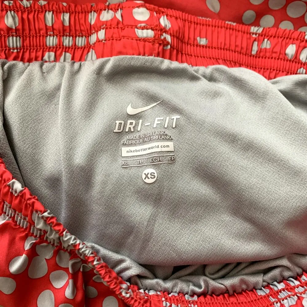 Nike red and gray dot pattern running shorts size XS - Image 4