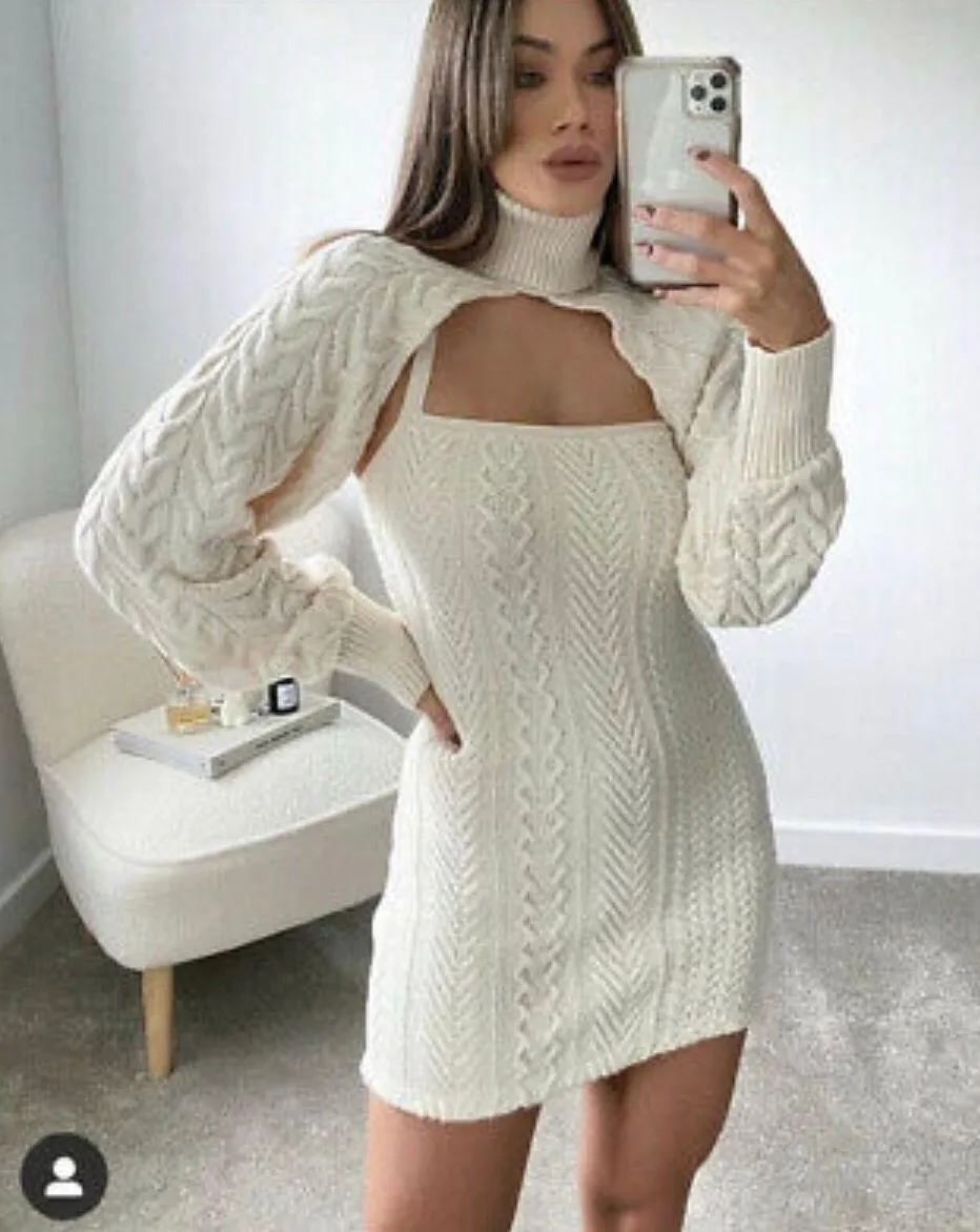 CABLE KNIT DRESS - Image 2