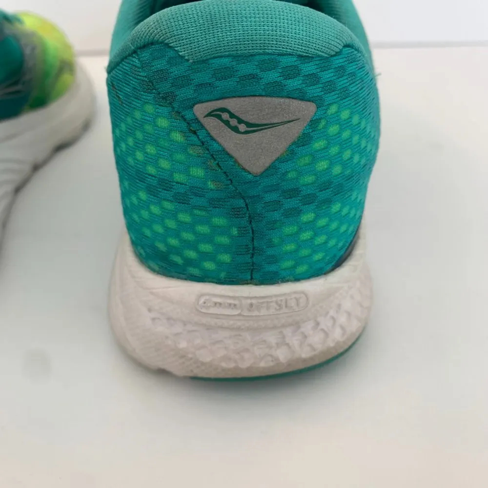 Saucony Neon Green & Teal Kinvara 7 Everun Running Shoes - Image 13