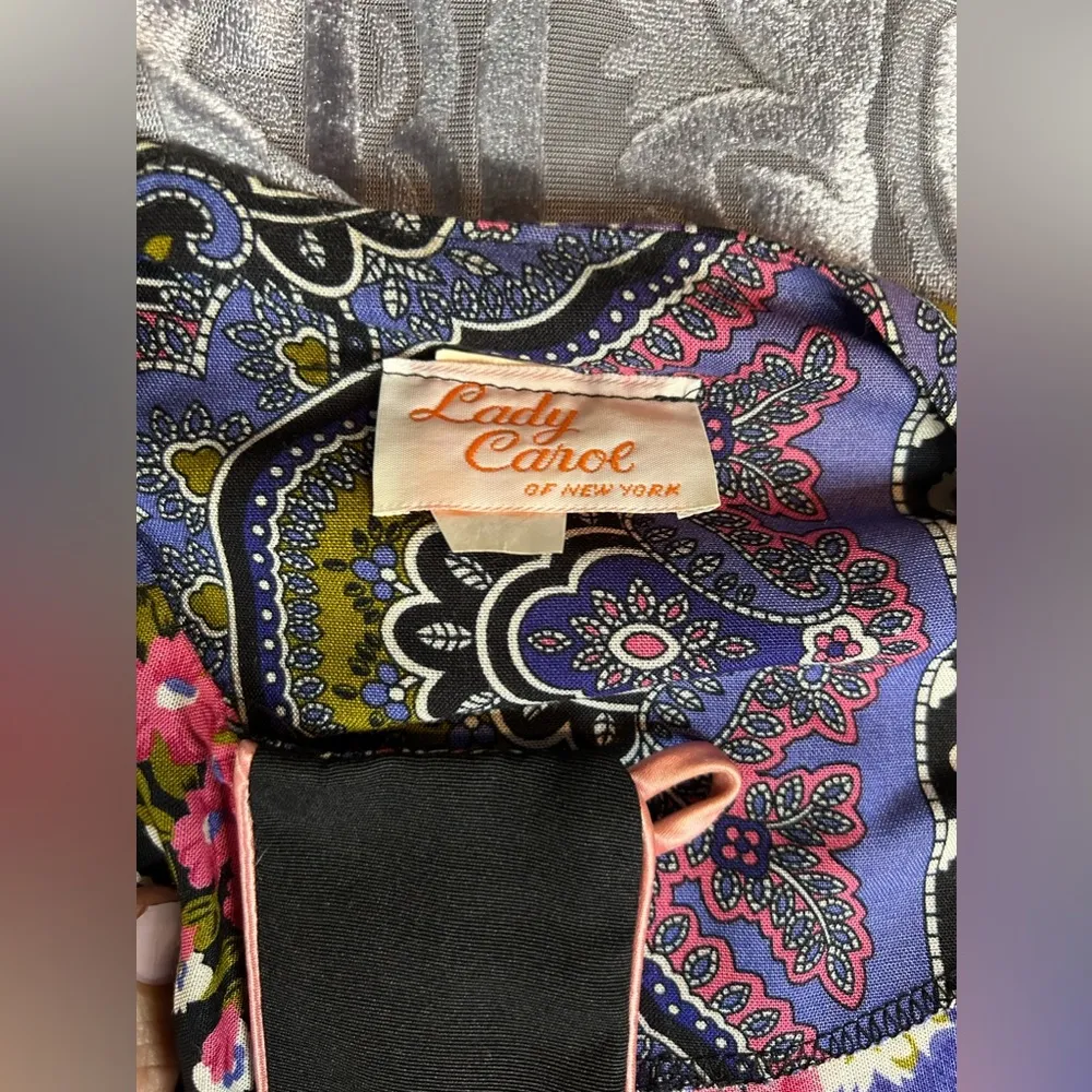 Vintage Lady Carol of New York Floral Patchwork Style Jacket Purple Size M - Image 9