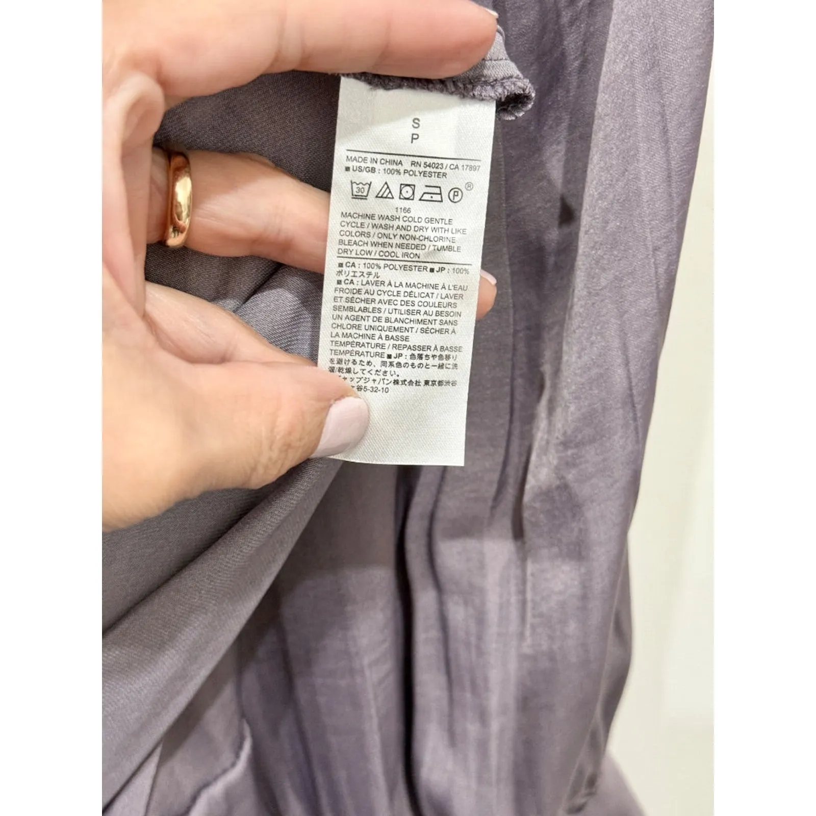 NWT Banana Republic Satin Tie-Wrap Blouse Dusty Amethyst Women's Size Small - Image 7