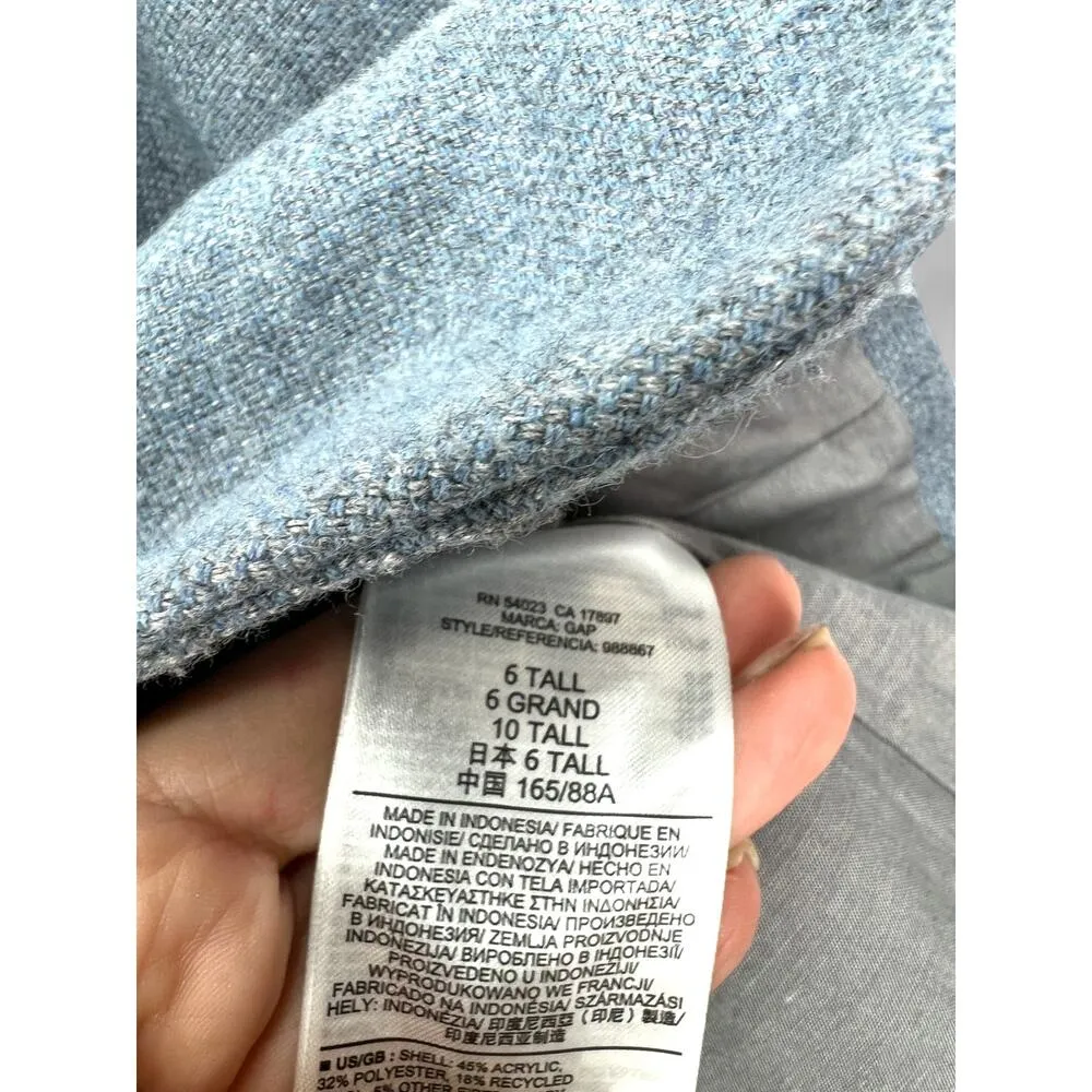 GAP 6 Tall Classic Basketweave  Textured Wool Blazer Academy Blazer Jacket Women - Image 6