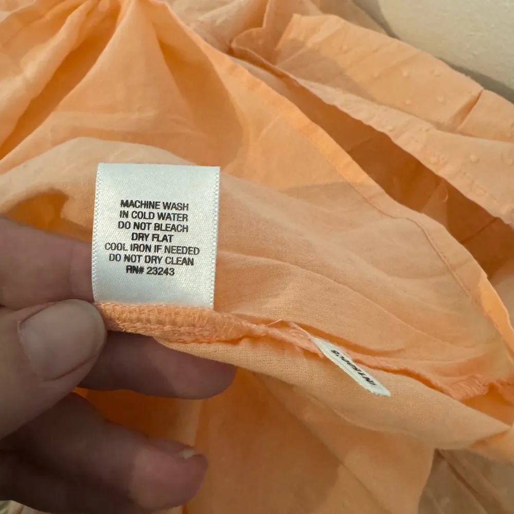 New York & Co Peach Tiered Puff Sleeve Short Dress Textured Cotton NWT XXL - Image 5