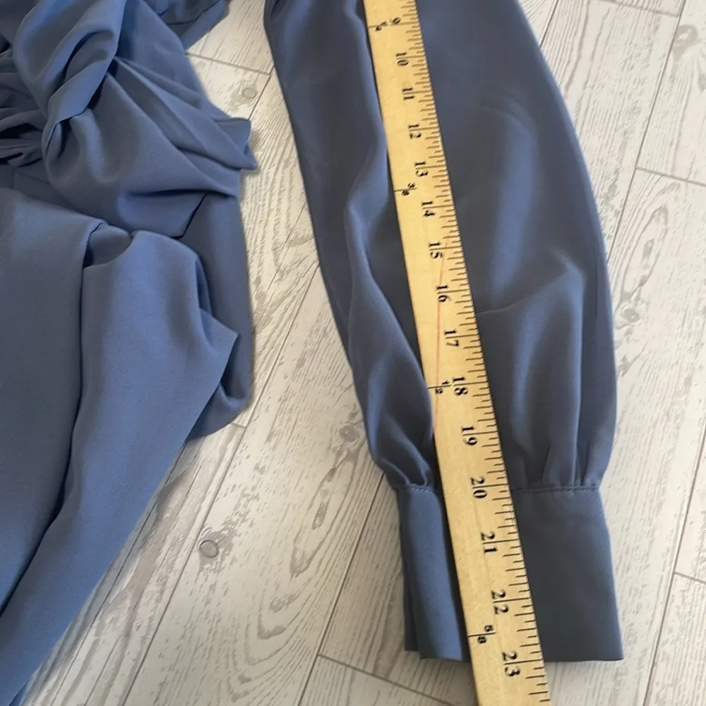 Ricarica Chiffon Maxi dress Blue V - Image 10