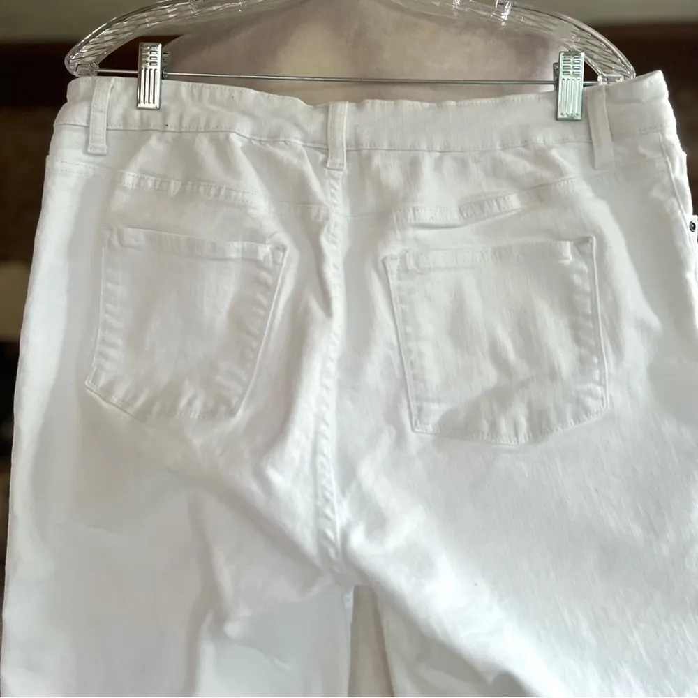 Beach Time Capri Jeans White Cropped 14 Stretch Resort Vacation Trip Everyday - Image 8