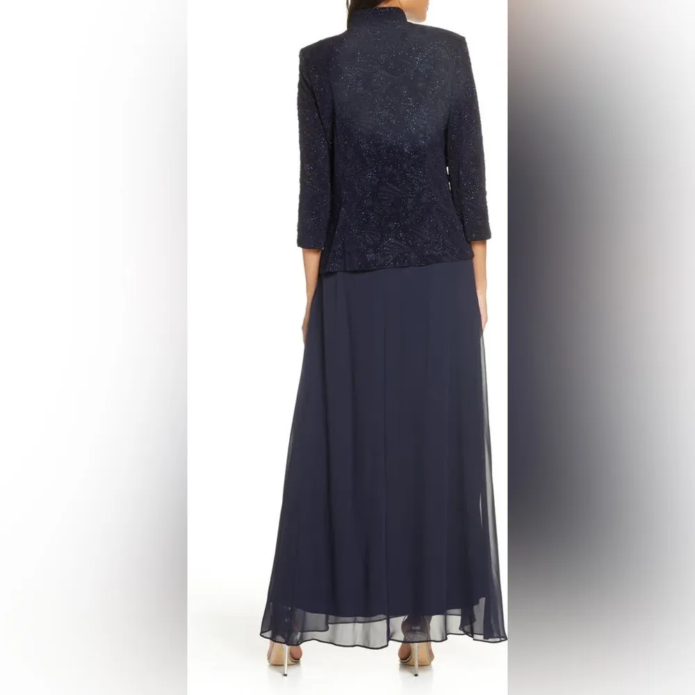 NWT Alex Evenings Sequin Mock Two-Piece Gown with Jacket - Image 2