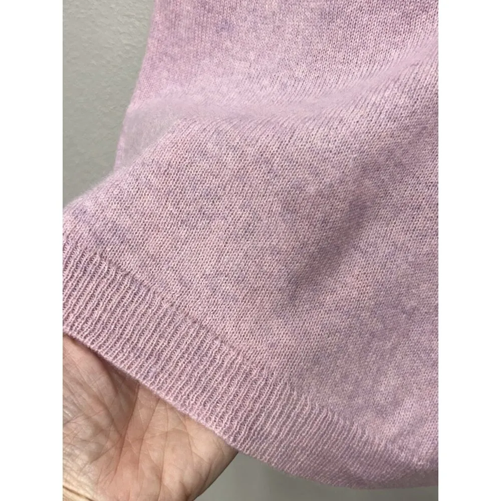 Charter Club Luxury 100% Cashmere Sweater Womens Medium Pink Purple Turtleneck - Image 4