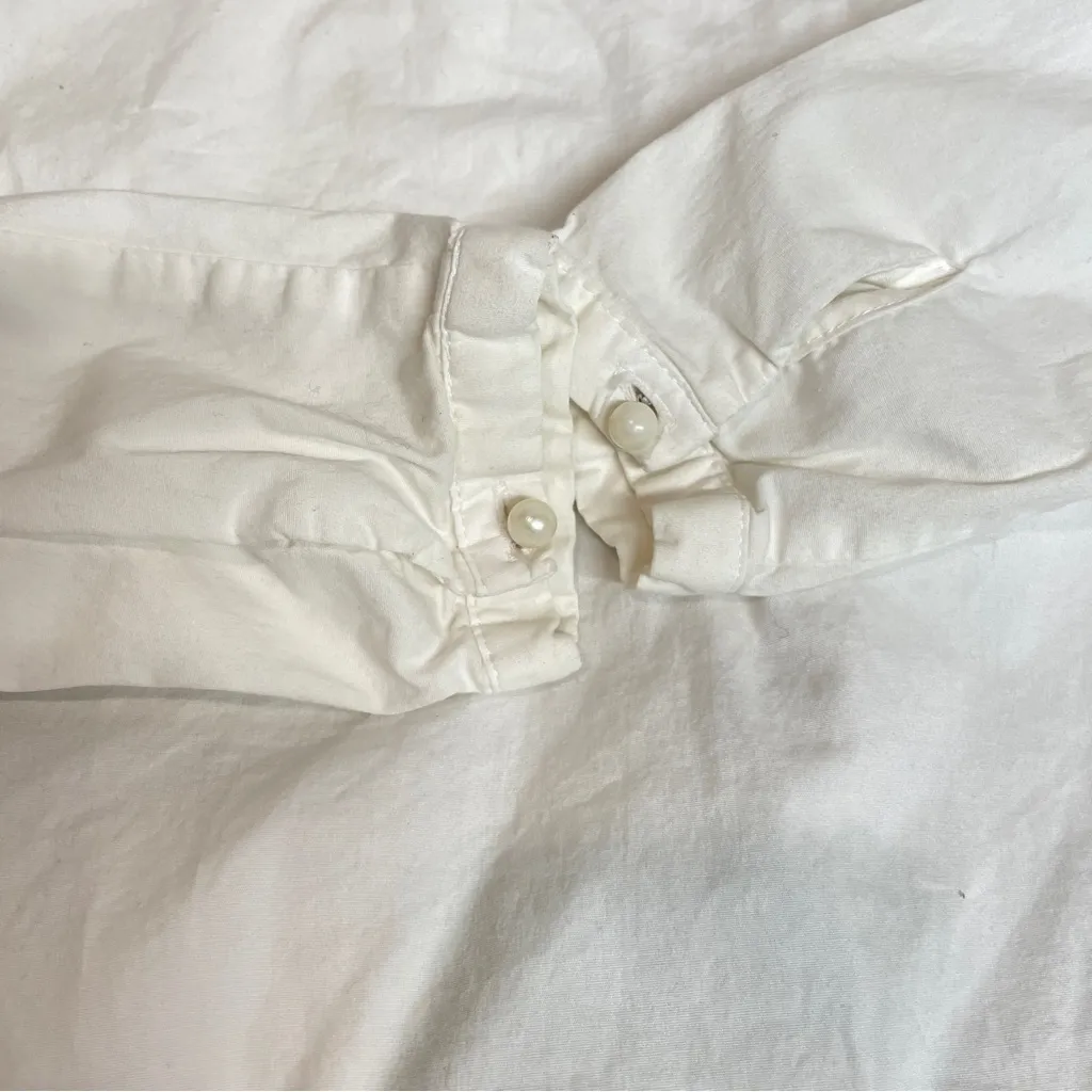 Kenar Cottagecore Womens White Ruffle Long Sleeve Casual Blouse Size Small - Image 8