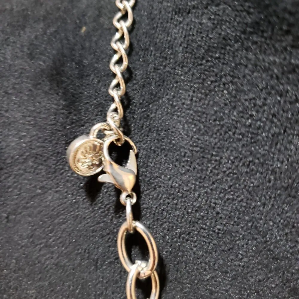 Womens Multicolor Crystal Beaded Cable Link Chain Necklace with Lobster Clasp Blue - Image 6