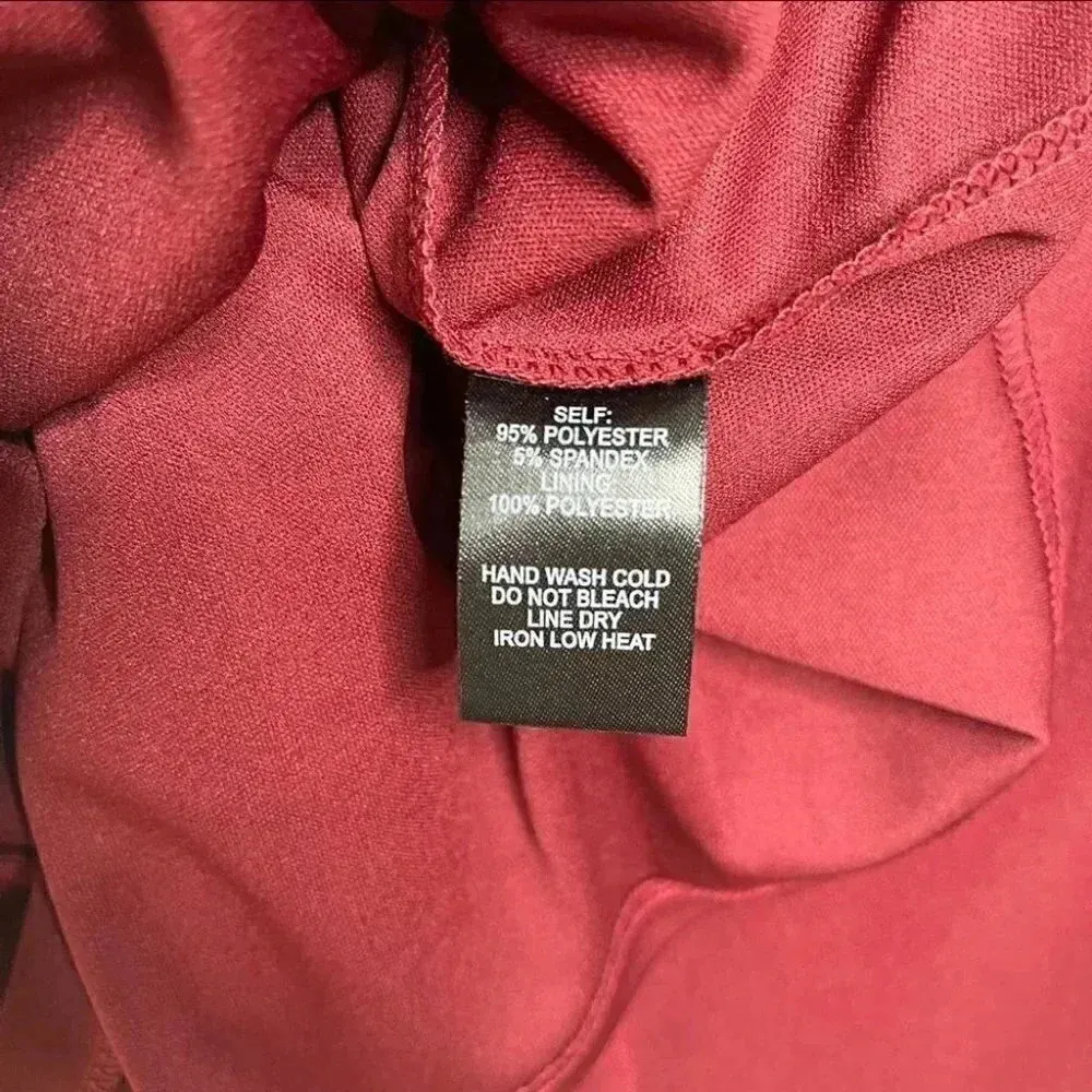 Lulus Sleeveless Skater Dress Scollop Hem Maroon Size XL Berry - Image 5