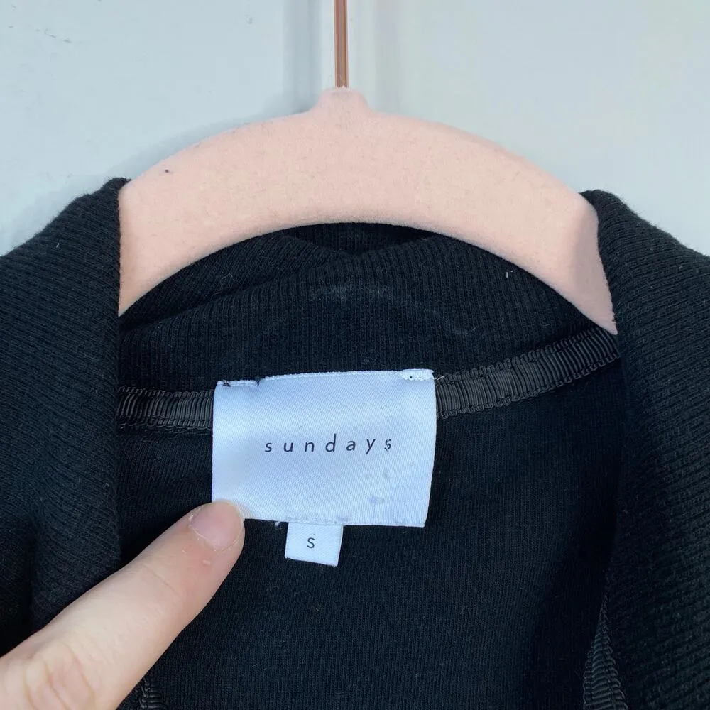 SUNDAYS Tess Stand Collar Jumpsuit Size Small Black Anthropologie Casual Lounge - Image 6