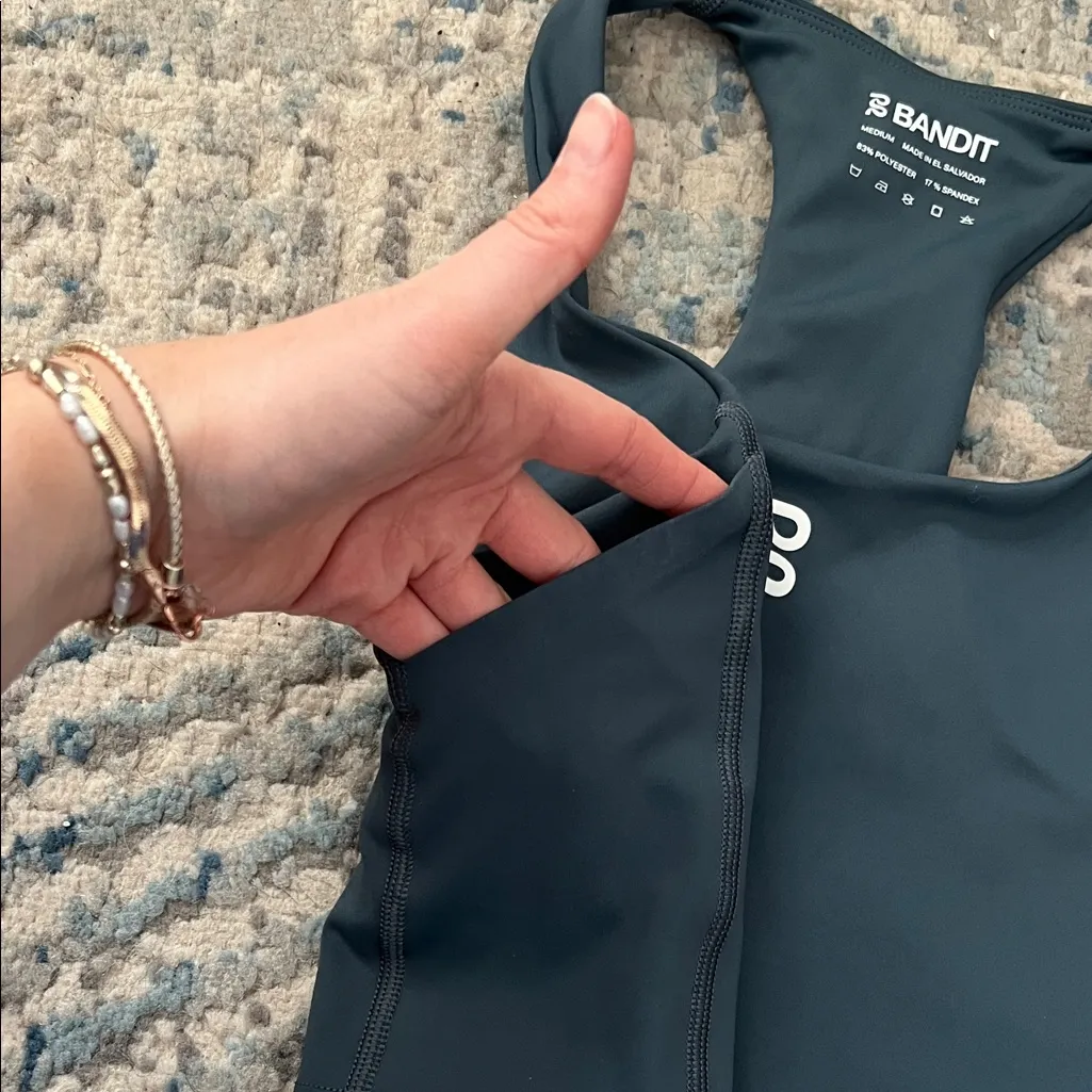 Bandit Women's Stamina Scoop Neck Crop Blue Size M - Image 2