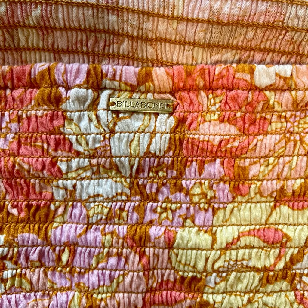 Billabong Pink and Orange Smocked Top - Image 10