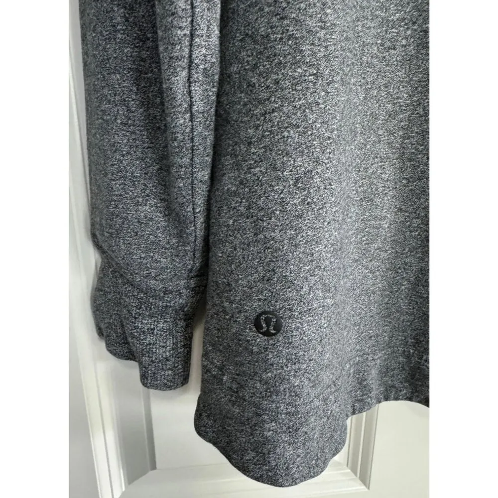 Lululemon Split Pullover Hoodie Sweatshirt Charcoal Gray Speckled Black Womens 4 - Image 5