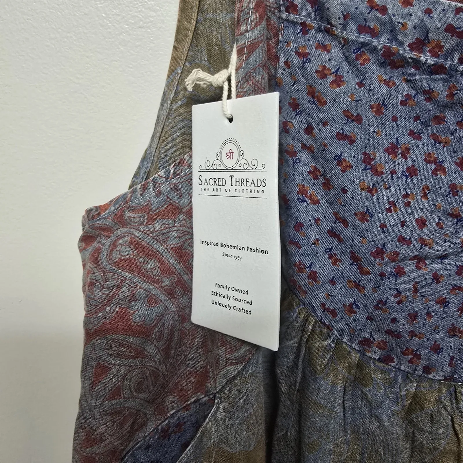 Sacred Threads Multicolor Patchwork Jumpsuit Overalls Sz XXL NEW Boho Festival - Image 4