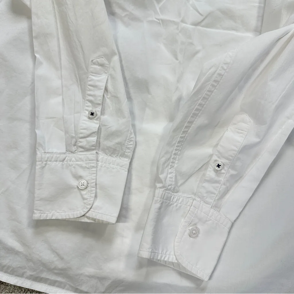 J. Crew Women’s Relaxed Fit Crisp Cotton Poplin Button Down Shirt in White 10T - Image 9