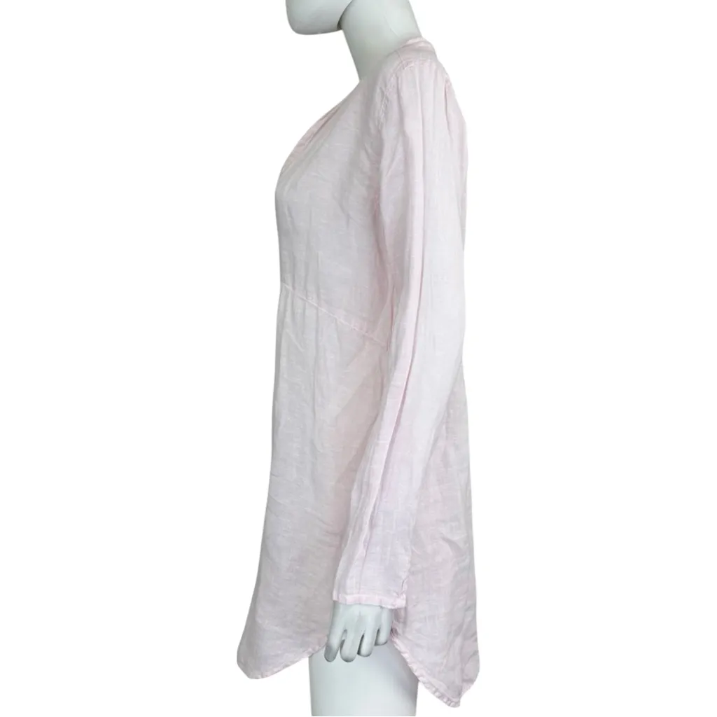 cp shade Light Pink Linen Long Sleeve Shirt Dress Size XS - Image 4