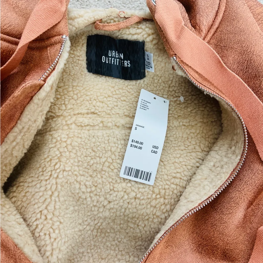 NWT UO Casey Faux Suede Zip-Up Hoodie Jacket - Image 4