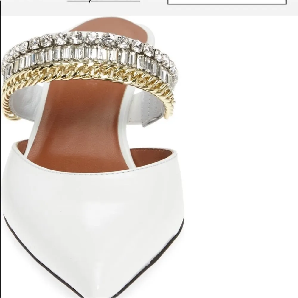 Self Portrait  Eliza White Crystal Embellishment Mule - size 37 - Image 3