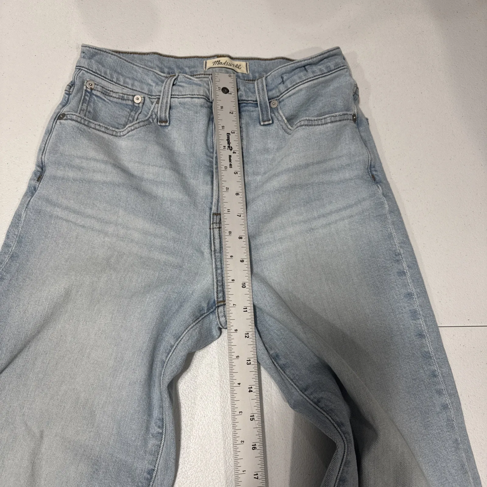 Madewell The Perfect Vintage Straight Jean Womens 26 Distressed Light Blue Denim - Image 9