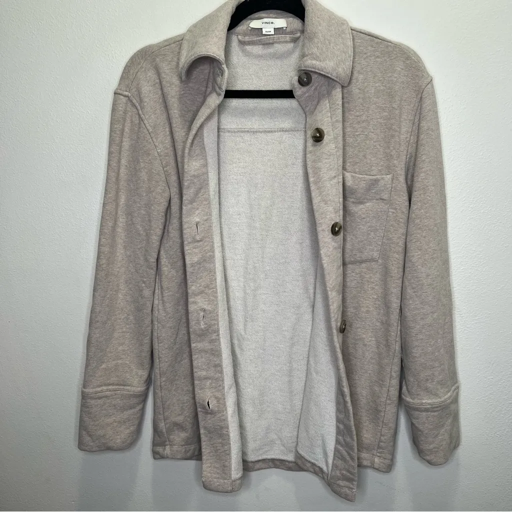 VINCE oversized soft shirt tan jacket shacket size XS - Image 10